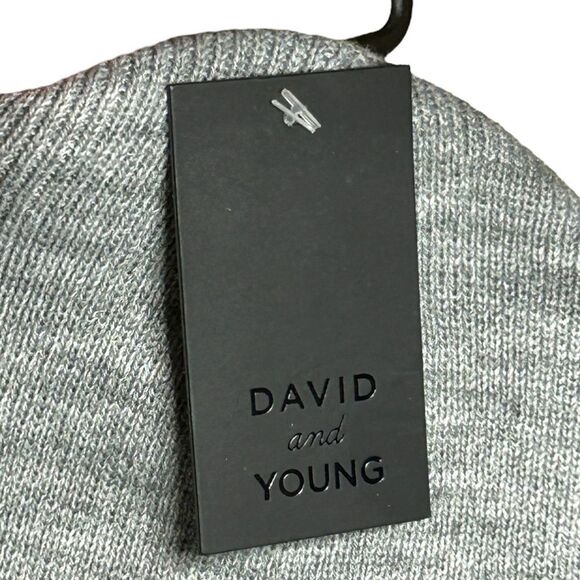 David and Young Be Kind Beaded Light Gray Knit Stretch Beanie Cap Winter Hat NWT - Picture 13 of 13